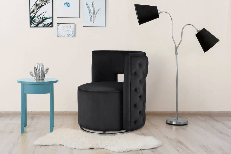 Kayoom Fauteuil Beverly 125 rond glamoureus doorgestikt