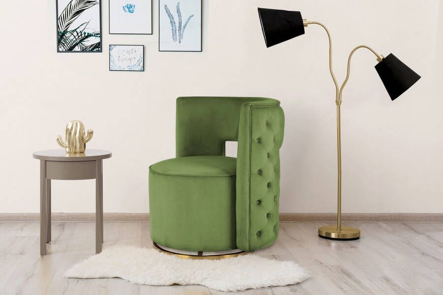 Kayoom Fauteuil Beverly 125 rond glamoureus doorgestikt