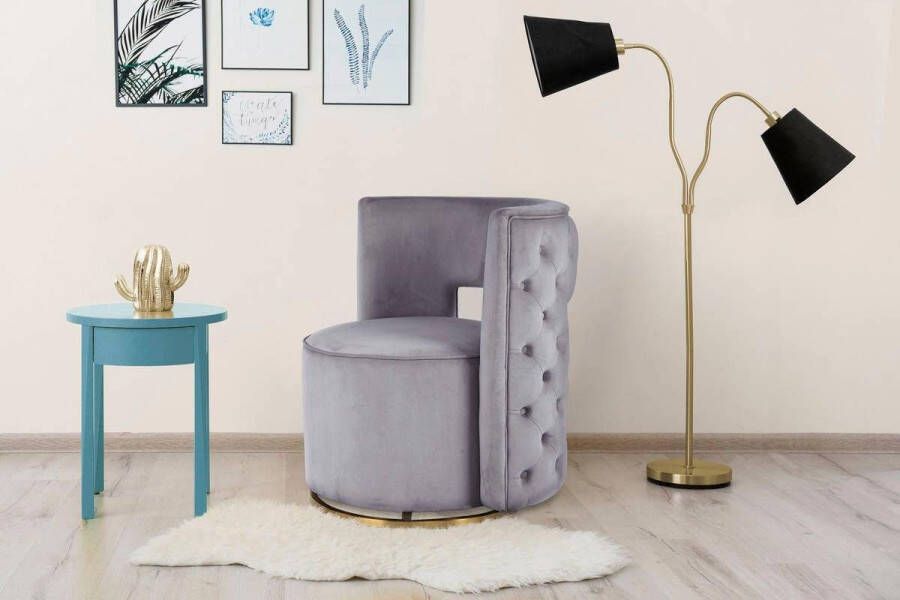 Kayoom Fauteuil Beverly 125 rond glamoureus doorgestikt