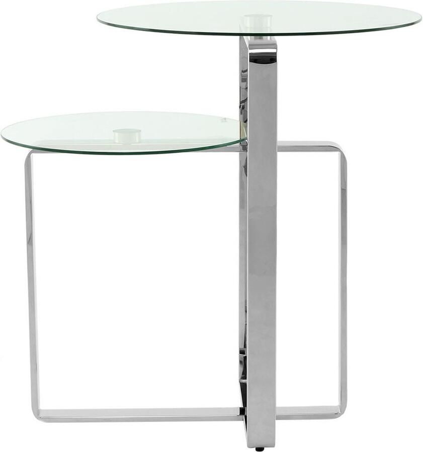 Kayoom Bijzettafel Catrice 125 Uitzonderlijk frame van stevig RVS exclusief ontwerp van het onderstel van edelstaal twee planken (1 stuk)