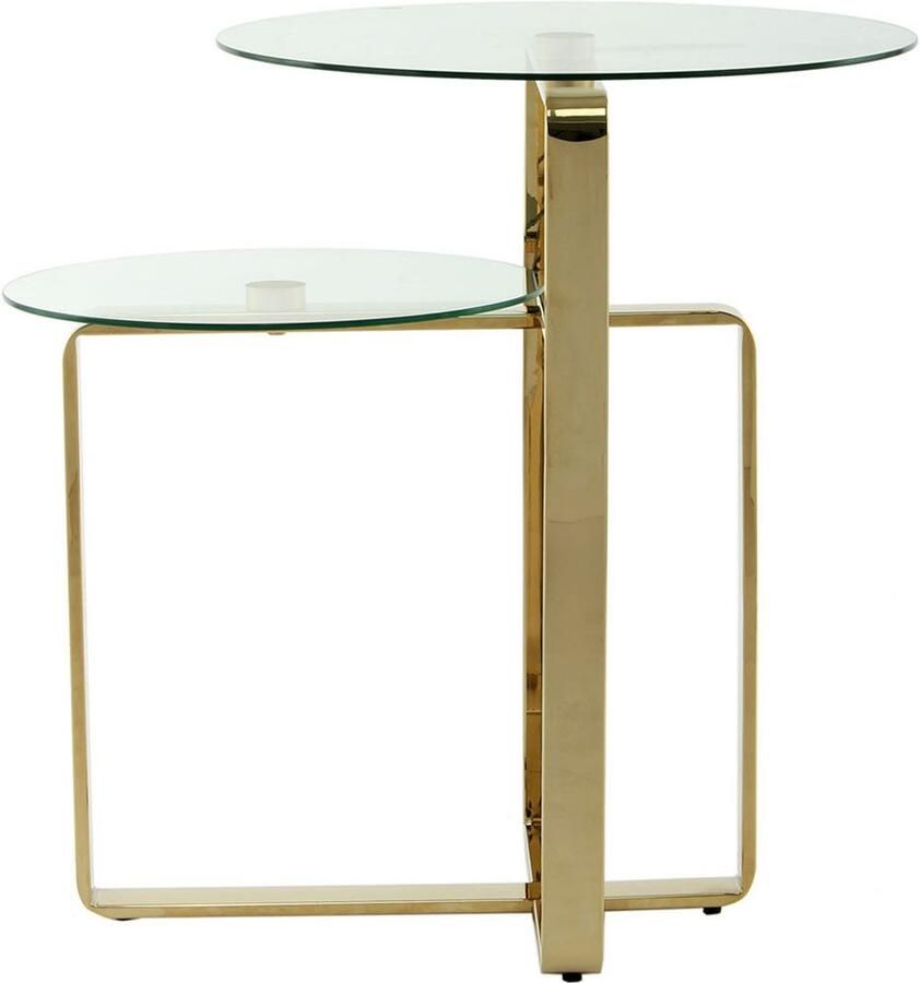 Kayoom Bijzettafel Catrice 125 Uitzonderlijk frame van stevig RVS exclusief ontwerp van het onderstel van edelstaal twee planken (1 stuk)