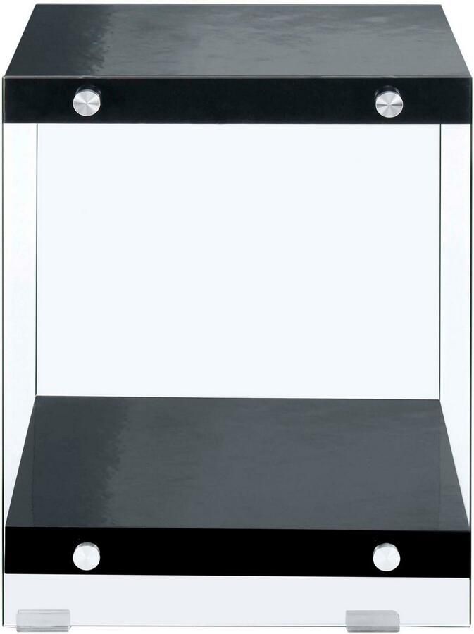 Kayoom Bijzettafel Elementary vierkante vorm veel opslagruimte Legplanken gehard glas onderhoudsvriendelijk (1 stuk)