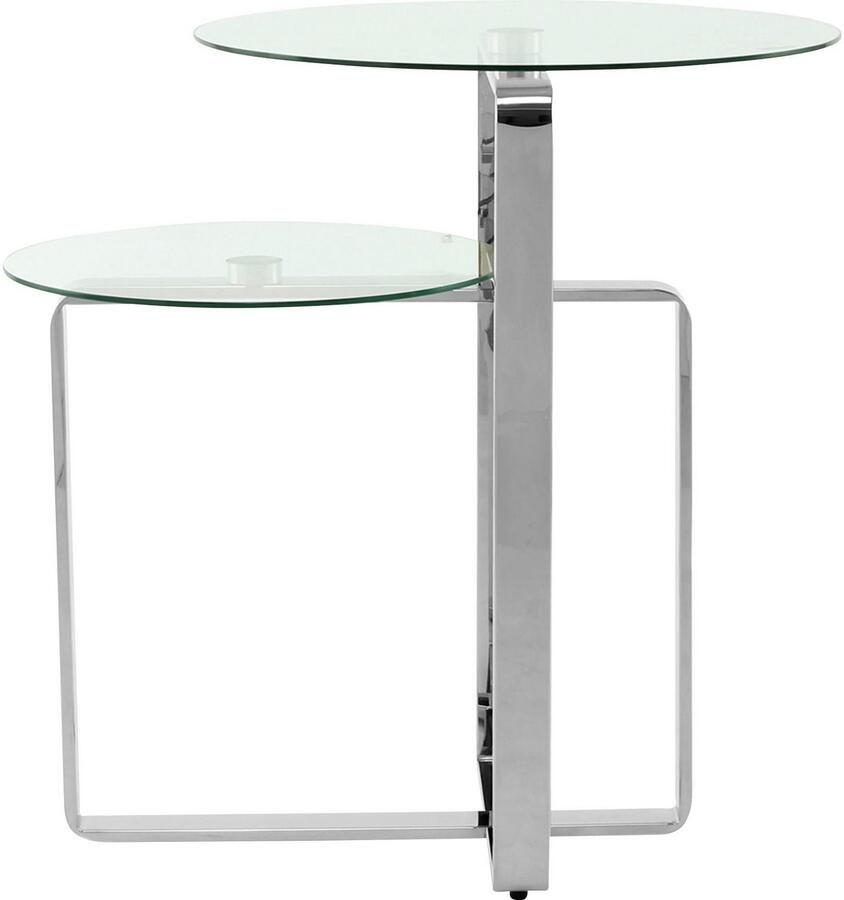 Kayoom Bijzettafel Katris bijzonder frame van stevig RVS exclusief ontwerp van het onderstel van edelstaal twee planken (1 stuk)