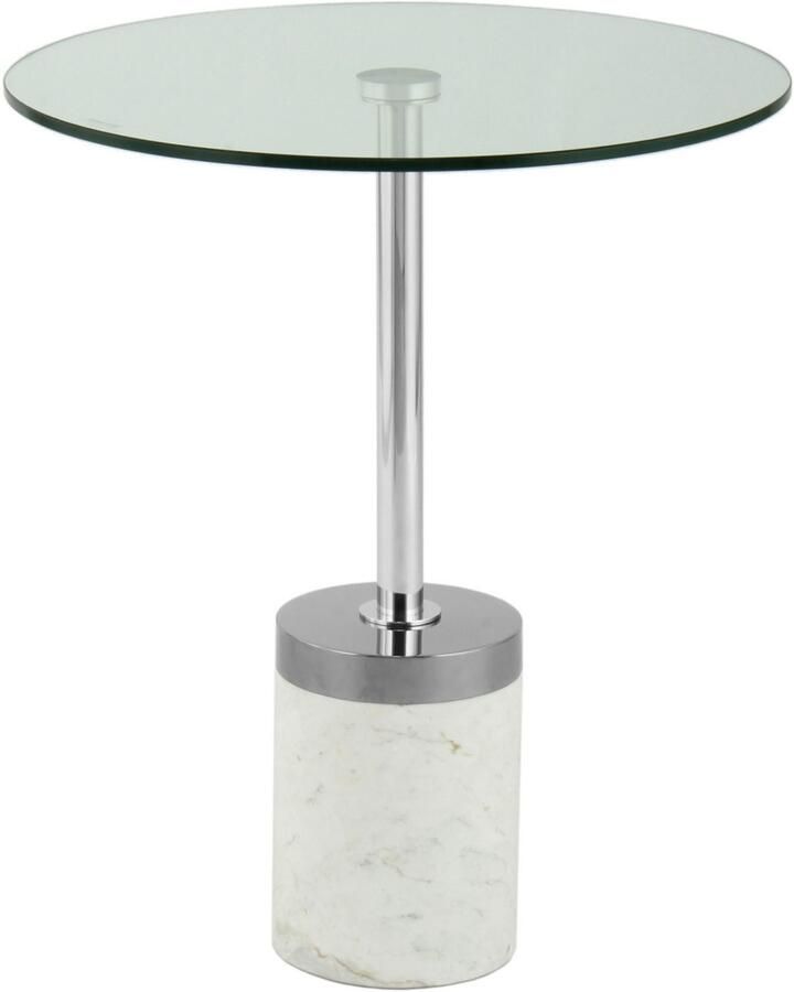 Kayoom Bijzettafel Lana 125 robuust glasblad basis in marmerlook robust onderhoudsvriendelijk van hoge kwaliteit geschikt voor buiten en binnen (1 stuk)
