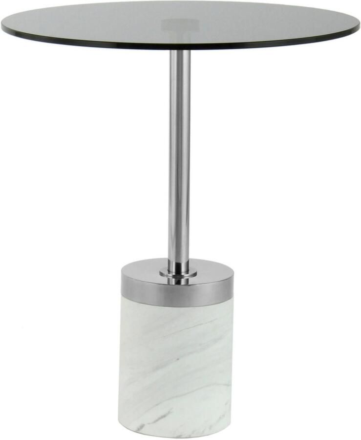 Kayoom Bijzettafel Lana 125 robuust glasblad basis in marmerlook robust onderhoudsvriendelijk van hoge kwaliteit geschikt voor buiten en binnen (1 stuk)
