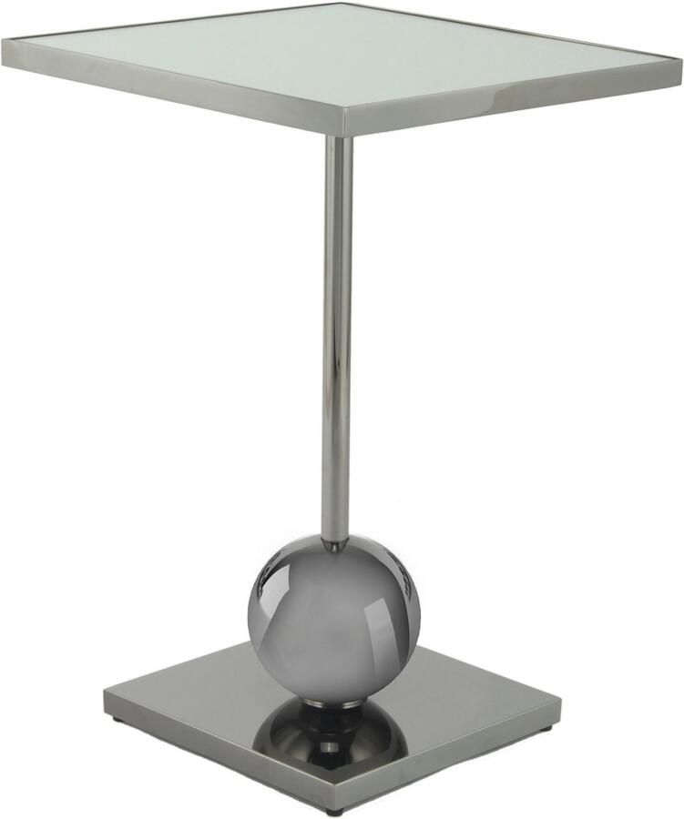 Kayoom Bijzettafel Leva 125 opbergruimte voor decoratie RVS frame spiegelglasblad (1 stuk)