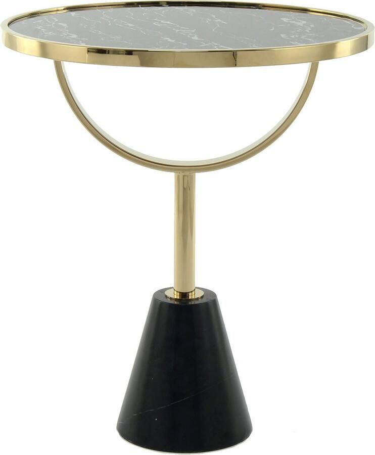 Kayoom Bijzettafel Oscar 125 luxe gemarmerde glasplaat opvallend frame stabiele marmeren voet gemarmerde glazen plaat (1 stuk)