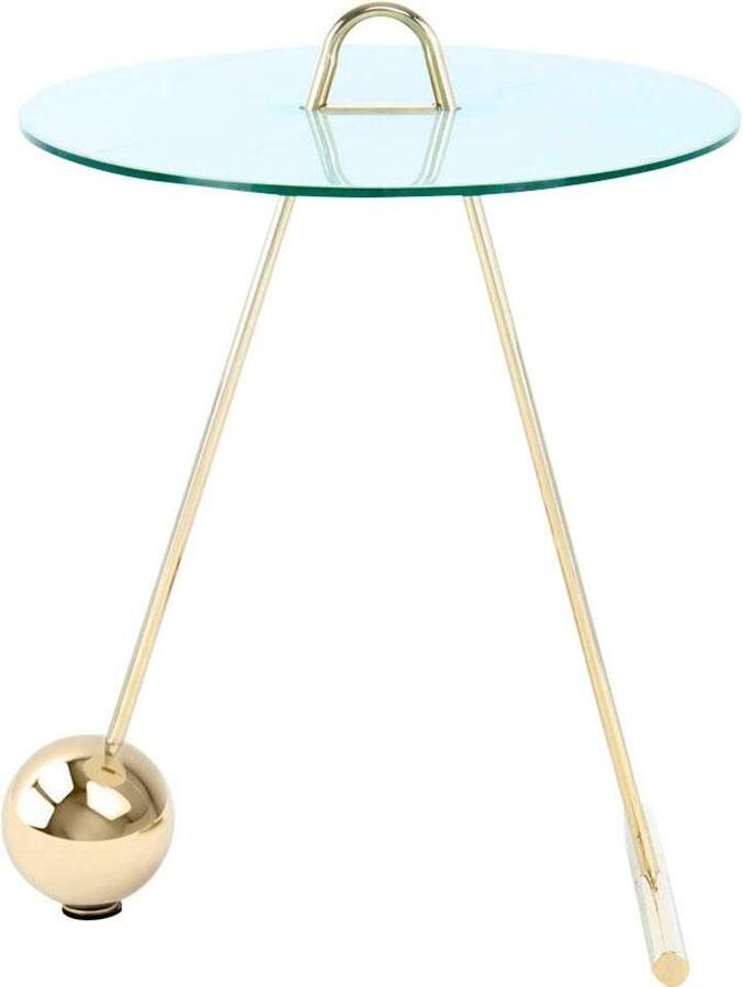Kayoom Bijzettafel Pendulum 525 met ronde tafelblad Marmerlook frame in pendule design praktisch draagbaar (1 stuk)