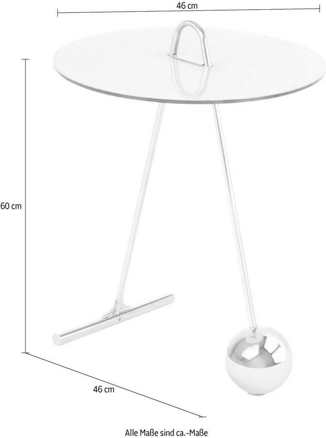 Kayoom Bijzettafel Pendulum 525 met ronde tafelblad Marmerlook frame in pendule design praktisch draagbaar (1 stuk)