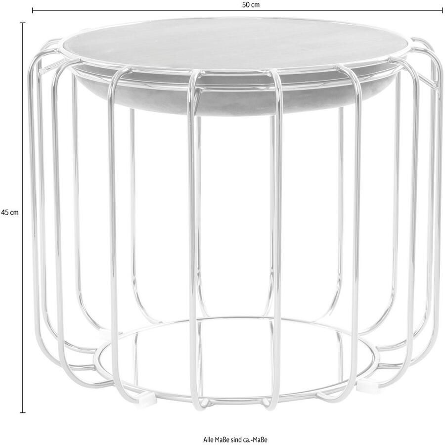 Kayoom Bijzettafel Pouf Comfortable 110 afneembare en omkeerbare bovenkant praktisch om te bouwen tot tafel of voetenbank poef met spiegelglas (1 stuk)