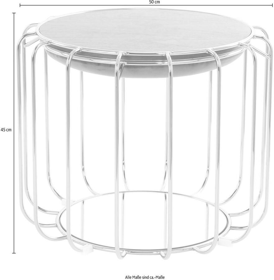 Kayoom Bijzettafel Pouf Comfortable 110 afneembare en omkeerbare bovenkant praktisch om te bouwen tot tafel of voetenbank poef met spiegelglas (1 stuk)