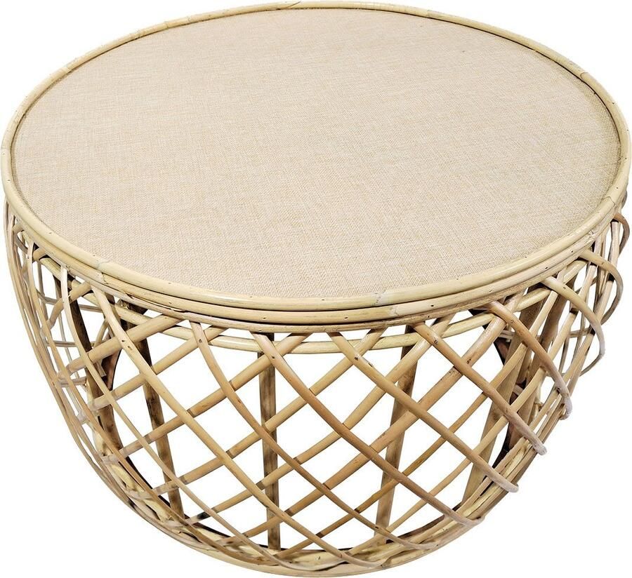 Kayoom Bijzettafel Rattan tafel Massa 125 bijzettafel met blikvanger-kwaliteit Bohostijl handgemaakt natuurlijk materiaal tijdloze uitstraling (1 stuk)