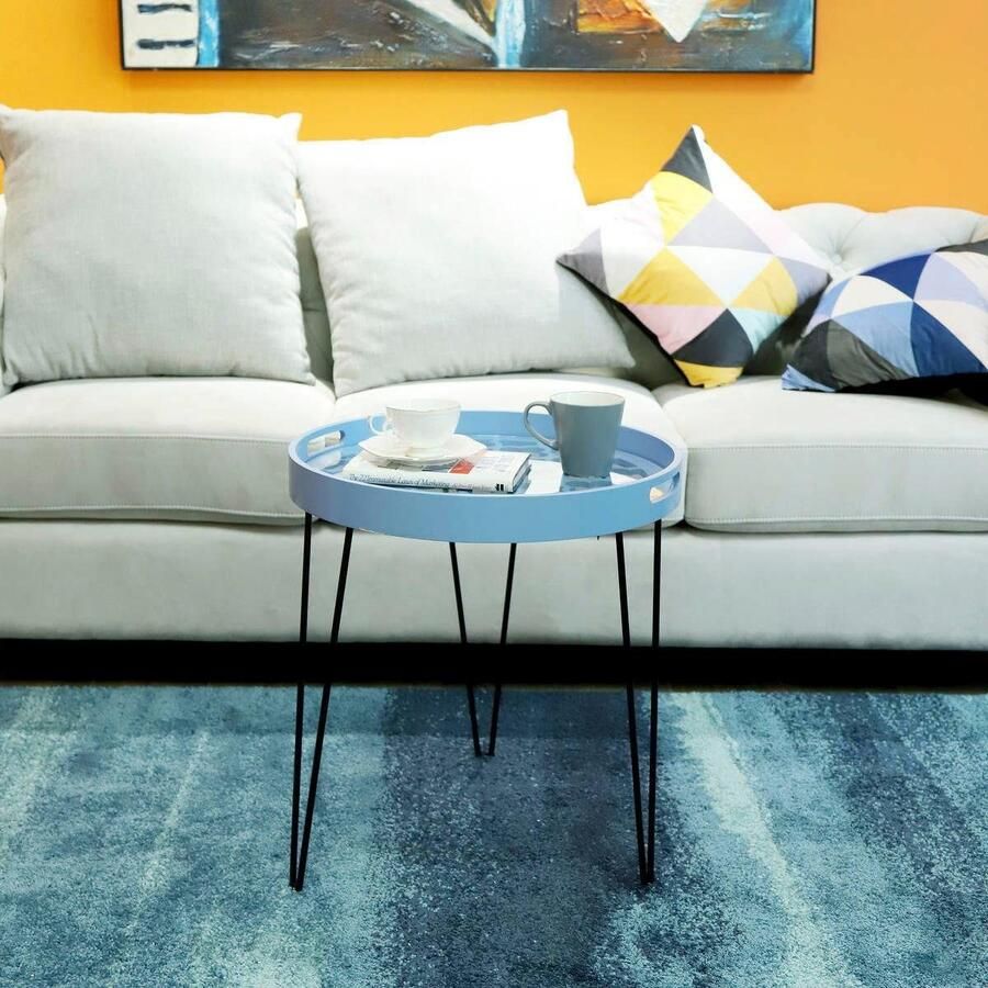 Kayoom Bijzettafel River 210 moderne bijzettafel in ronde vorm omrand tafelblad (1 stuk)