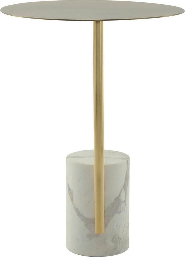 Kayoom Bijzettafel Rocio opvallend design stabiele marmeren sokkel opvallend frame stabiele marmeren voet gemarmerde glazen plaat (1 stuk)