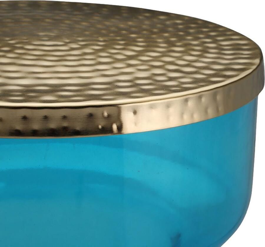 Kayoom Bijzettafel Roman 125 mondgeblazen glazen lichaam mondgeblazen glazen lichaam retro-design goudkleurige metalen tafelblad (1 stuk)