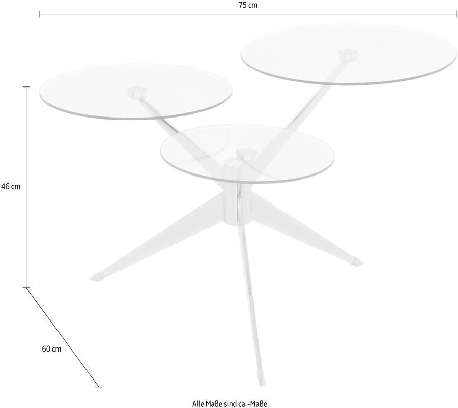 Kayoom Bijzettafel Triplet moderne drie tafelbladen in verspringende opstelling (1 stuk)