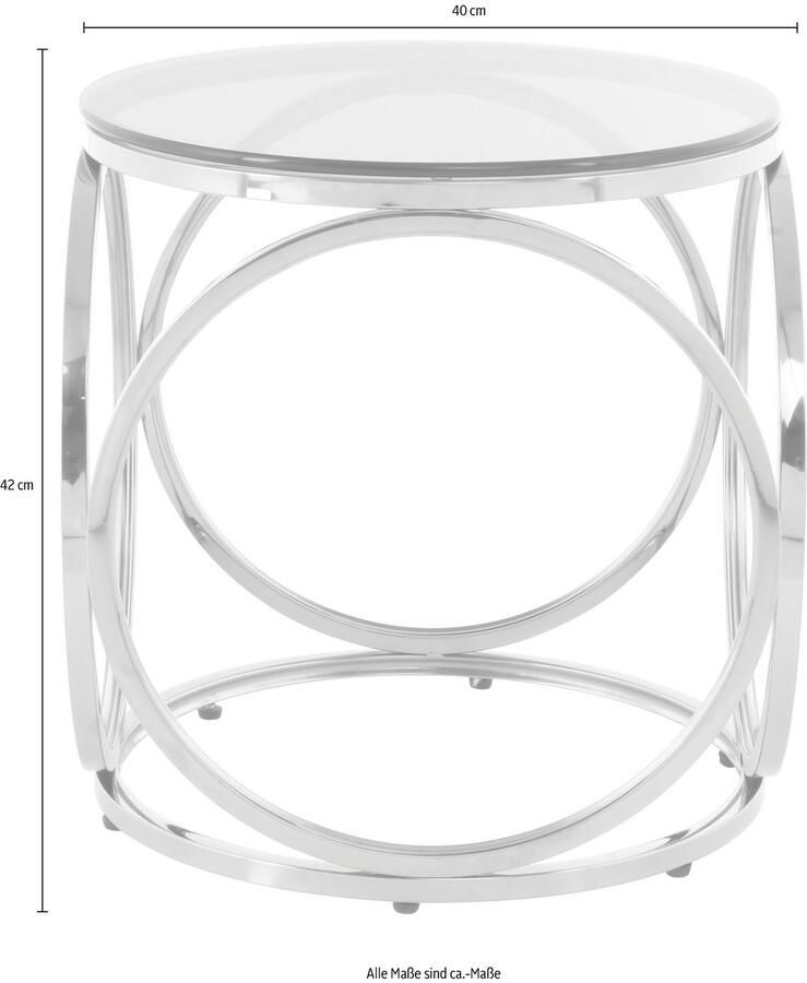 Kayoom Bijzettafel Whitney 125 bijzettafel met open ontwerp frame van metaal Glamoureus design hoogwaardige afwerking onderhoudsvriendelijk (1 stuk)