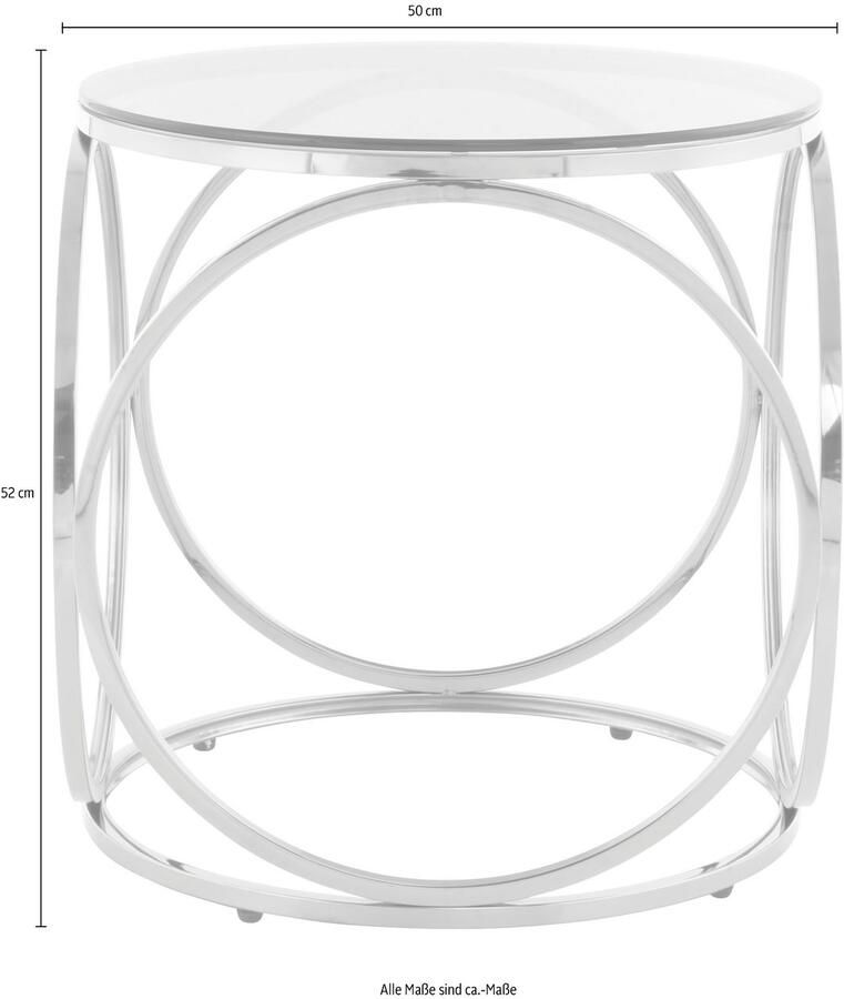 Kayoom Bijzettafel Whitney 225 bijzettafel met open ontwerp frame van metaal Glamoureus design hoogwaardige afwerking onderhoudsvriendelijk (1 stuk)
