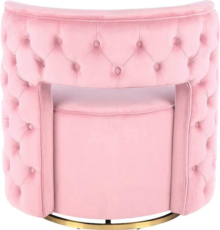 Kayoom Fauteuil Draaistoel Beverly 125 draaibaar frame van staal fluweelachtige oppervlakte (1 stuk)