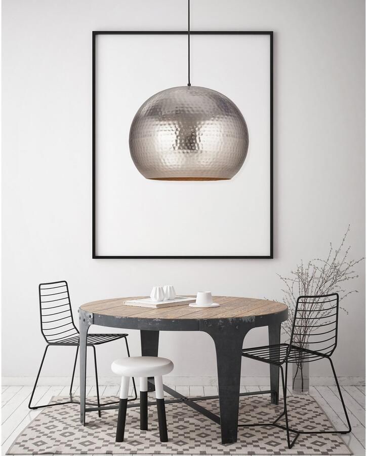 Kayoom Hanglamp Fabricia Metalen hanglamp in industriële stijl handgemaakt in klokvorm (1 stuk)