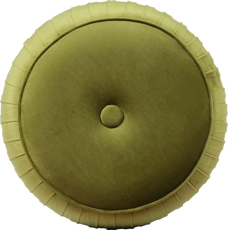 Kayoom Hocker Kruk Lyla 125 elegante uitstraling door goudkleurige sokkel fluwelen bekleding fluweelzacht gestikte siernaad roestvrijstalen voet hoogwaardige fluwelen bekleding (1 stuk)