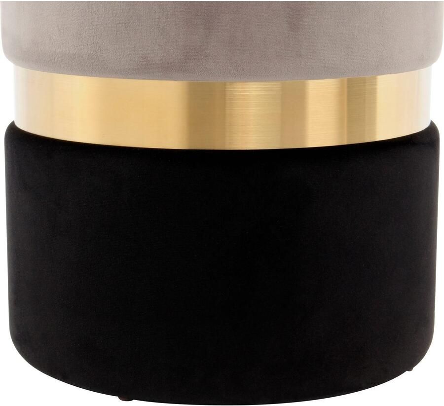 Kayoom Hocker met bergruimte Kruk Zora 125 2-delige set fluweelzachte stof bekleding ronde elegante vorm (set 2 stuks)