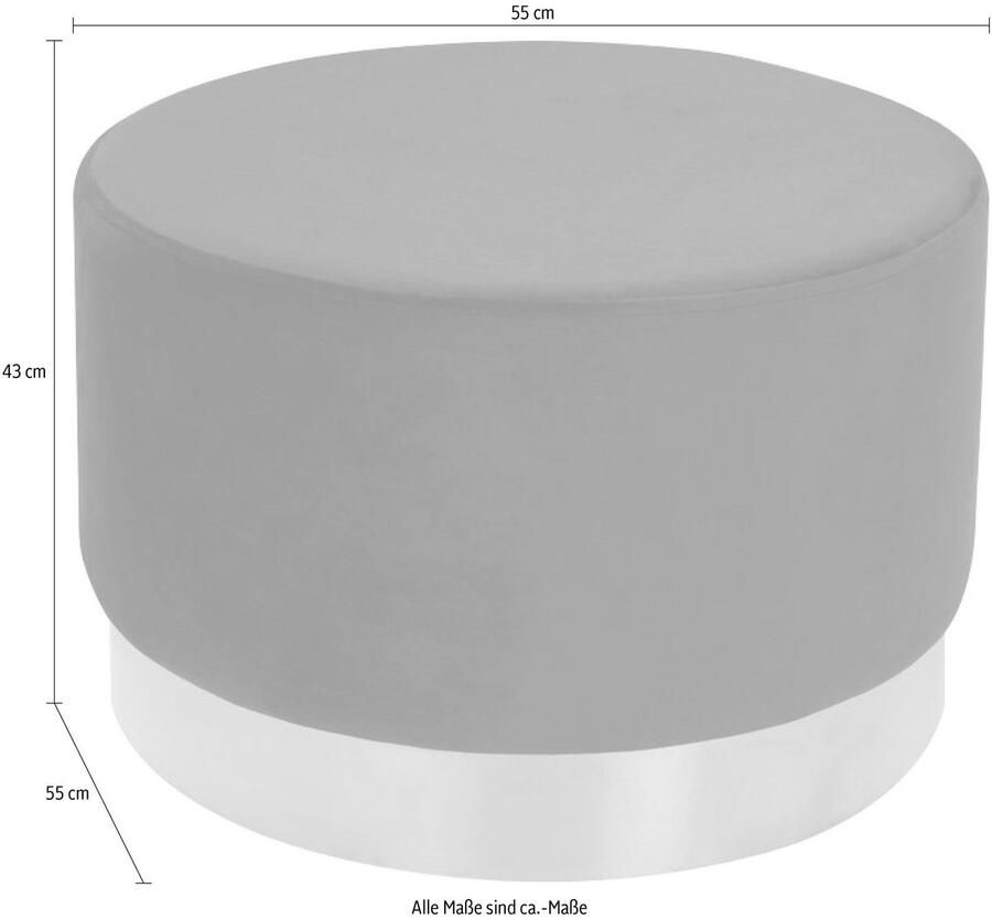 Kayoom Hocker Nano 510 hocker in stijlvol ontwerp zachte schuimzitting Goudkleurige accenten met onderhoudsvriendelijke stofbekleding grote ronde vorm (1 stuk)