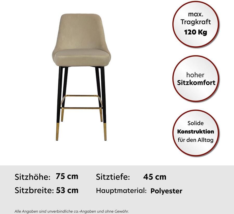 Kayoom Kinderstoel Barkruk Mojo gestikte rugleuning modern elegant onopvallende moderne kleurkeuze (1 stuk)