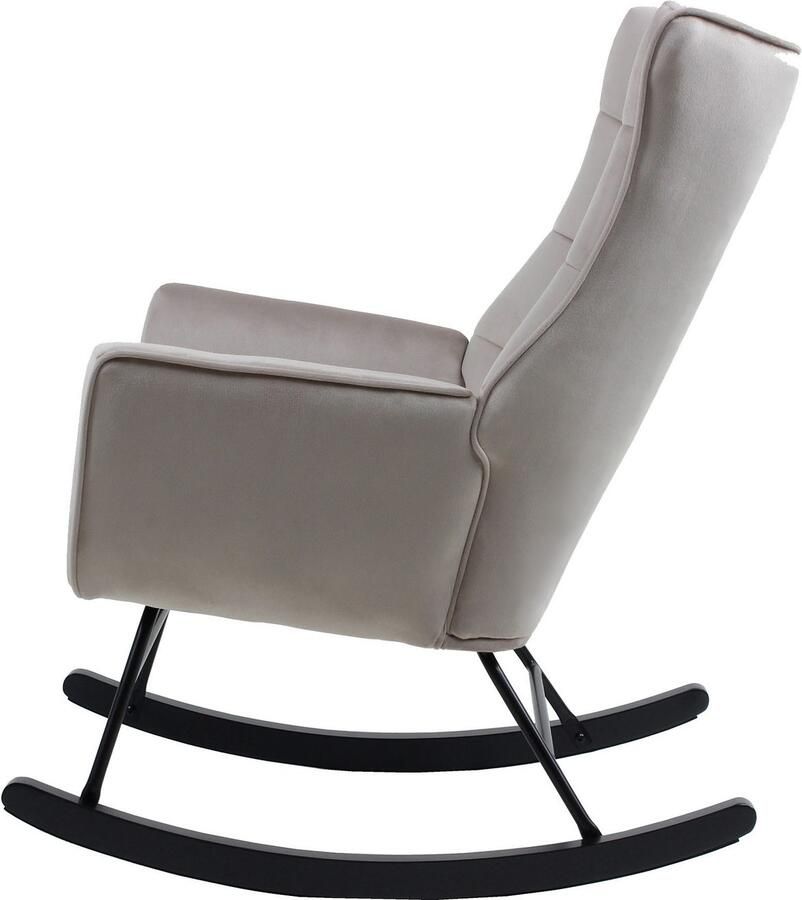 Kayoom Schommelstoel Bryana 125 Relaxstoel om te schommelen metalen frame met houten slede (1 stuk)