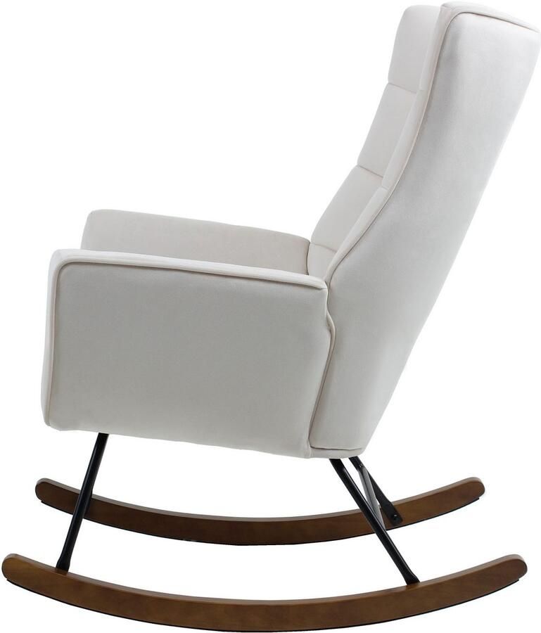 Kayoom Schommelstoel Bryana 125 Relaxstoel om te schommelen metalen frame met houten slede (1 stuk)