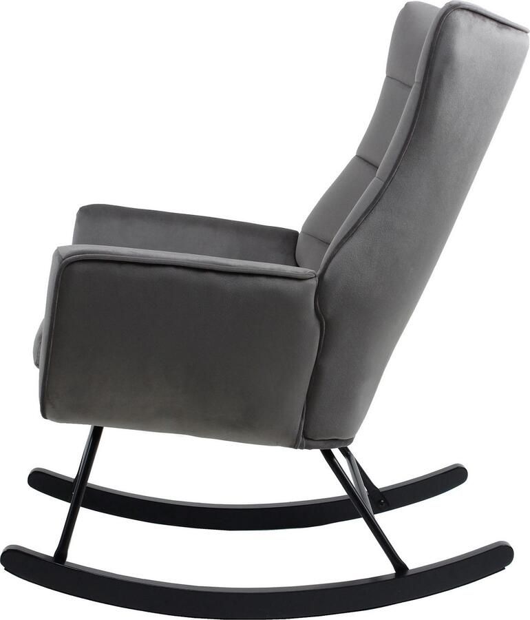 Kayoom Schommelstoel Bryana 125 Relaxstoel om te schommelen metalen frame met houten slede (1 stuk)