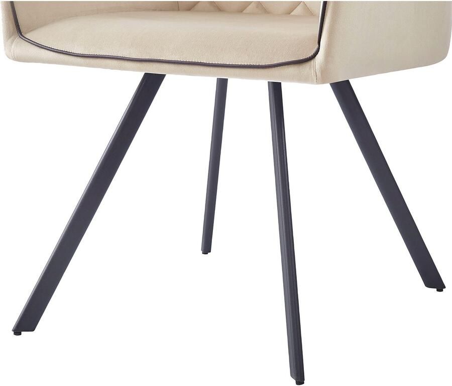 Kayoom Stoel Amber 125 geweldige stoel van fluweel met poten van ijzer Geweldige stoel van fluweel glamour in uw huis met ijzeren poten (1 stuk)