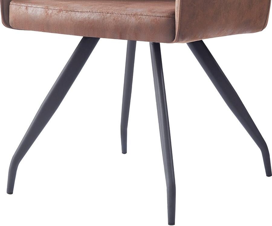 Kayoom Stoel Amber 225 elegante stoel met stiksel Elegante stoel met stiksels moderne ijzeren poten (1 stuk)