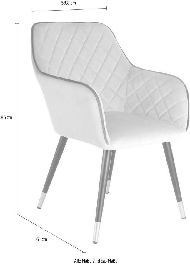 Kayoom Stoel Amino 525 stijlvolle designstoel fluweelzachte bekleding van velvet stof (1 stuk)