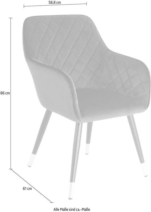 Kayoom Stoel Amino 625 stijlvolle designstoel fluweelzachte bekleding van velvet stof (1 stuk)