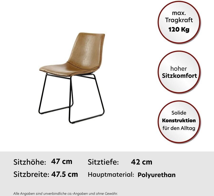 Kayoom Stoel Caila 110 2-delige set eetkamerstoel in robuuste uitvoering onderhoudsvriendelijk modern duurzaam integreerbaar in elke woonstijl (set 2 stuks)
