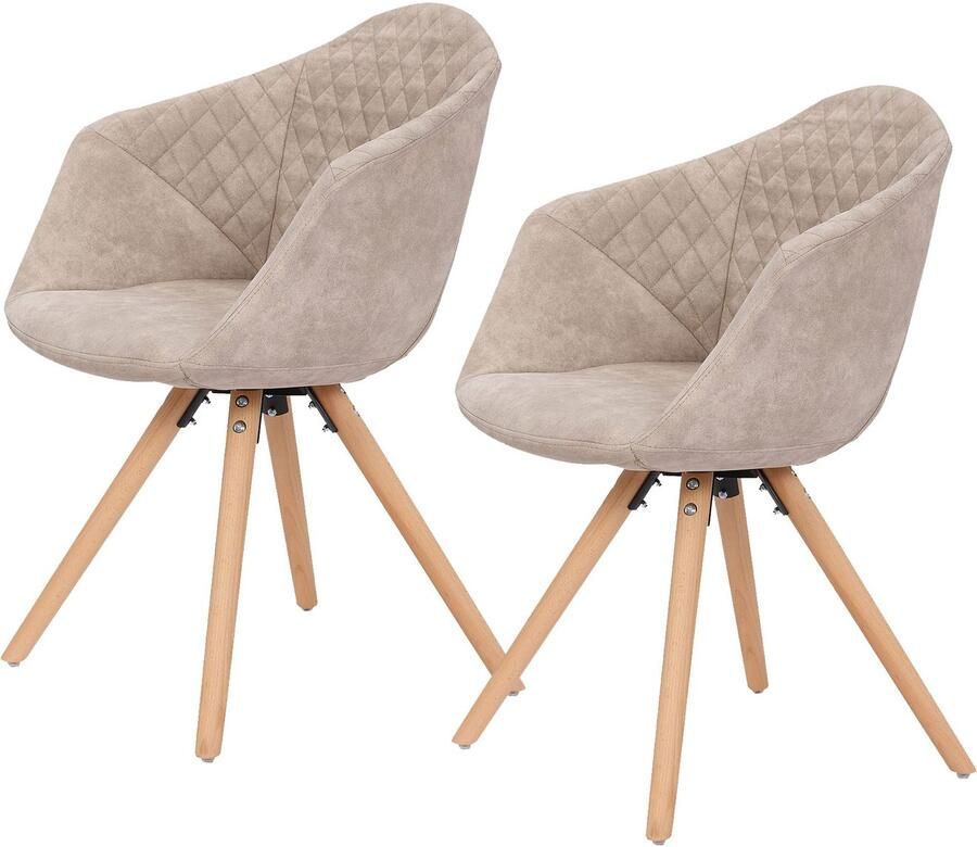 Kayoom Stoel Chadwick 110 2-delige set stijlvol design in natuurlijke kleuren gehouden (set 2 stuks)