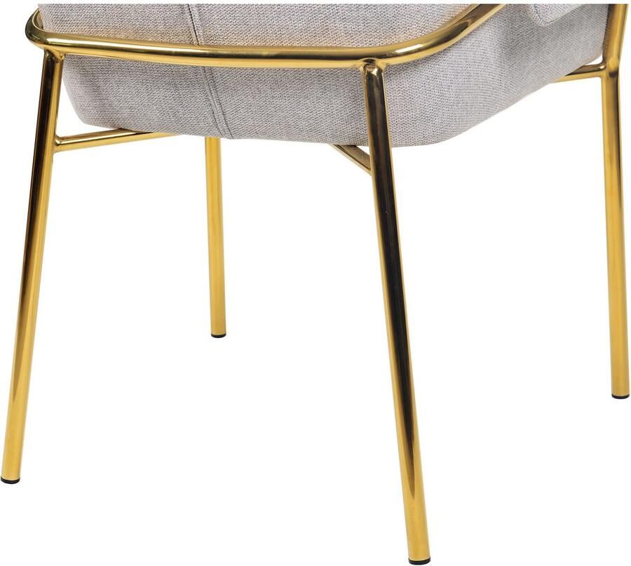 Kayoom Stoel Galia 125 gewatteerde rugleuning en zitting gezellig ontwerp goudkleurige frame onderhoudsvriendelijke stofbekleding (1 stuk)