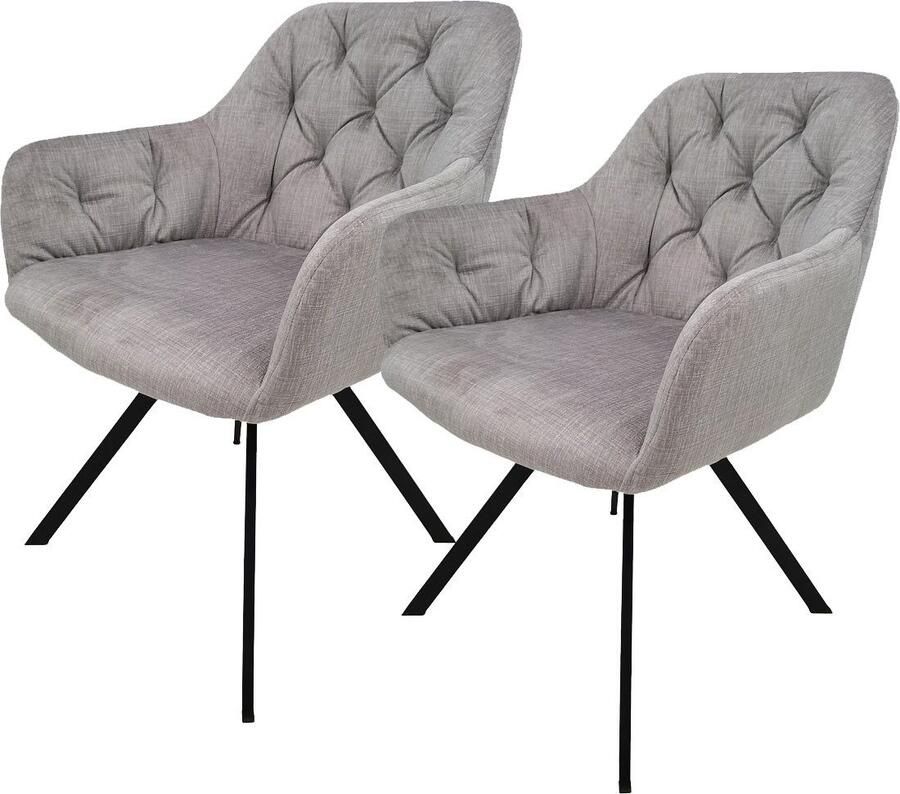 Kayoom Stoel Georgia 125 2-delige set gestikte rug fluweelzachte bekleding (set 2 stuks)