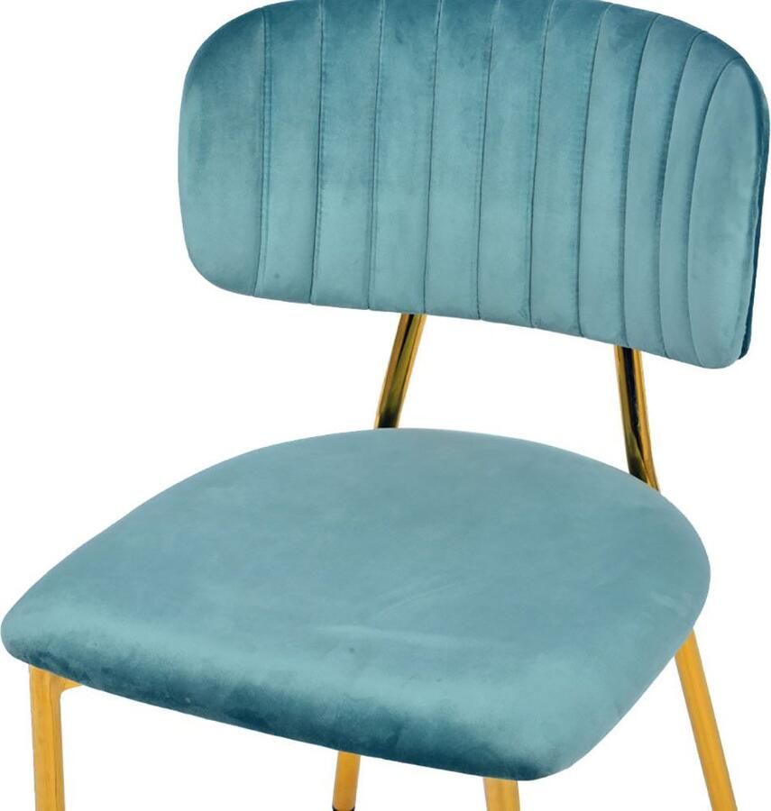 Kayoom Stoel Giselle 125 2-delige set onderhoudsvriendelijke fluwelen bekleding met armleuningen goudkleurige frame van roestvrij staal fluwelen bekleding decoratieve stiksels (set 2 stuks)