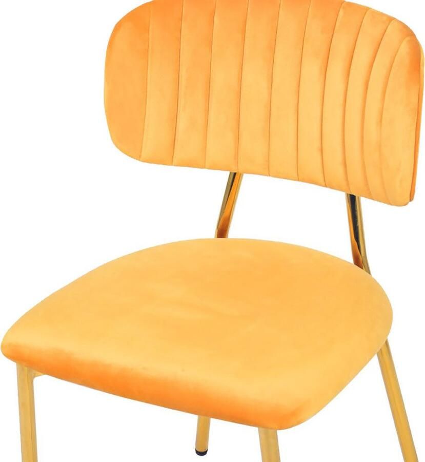 Kayoom Stoel Giselle 125 2-delige set onderhoudsvriendelijke fluwelen bekleding met armleuningen goudkleurige frame van roestvrij staal fluwelen bekleding decoratieve stiksels (set 2 stuks)