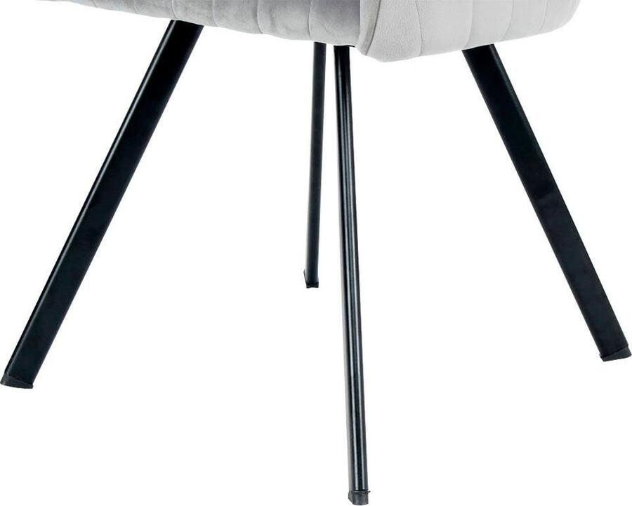 Kayoom Stoel Jodie 125 2-pack zitting met bekleding fluweelzachte bekleding comfortabel effen ontwerp (set 2 stuks)