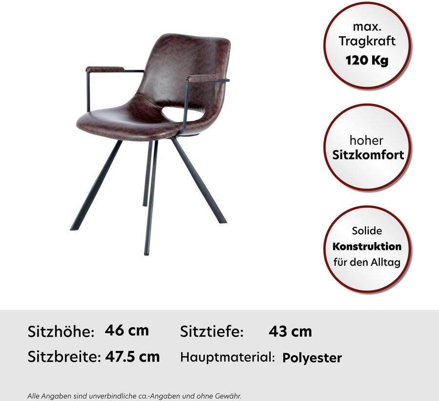 Kayoom Stoel Josephine 625 2-delige set onderhoudsvriendelijk (set 2 stuks)