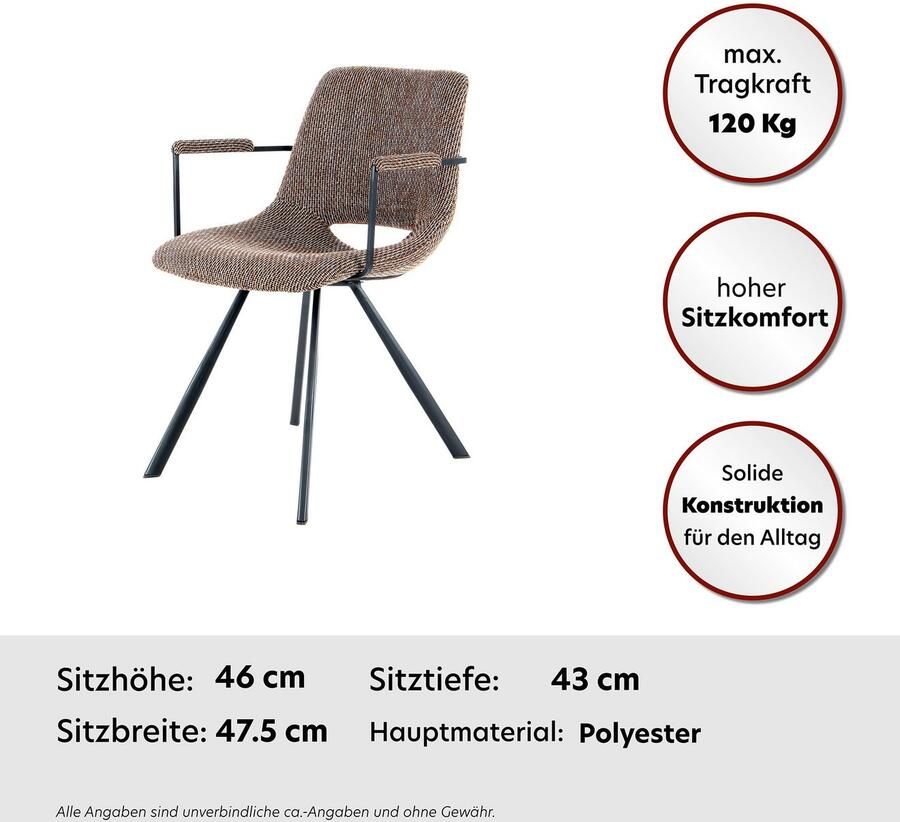 Kayoom Stoel Josephine 625 2-delige set onderhoudsvriendelijk (set 2 stuks)