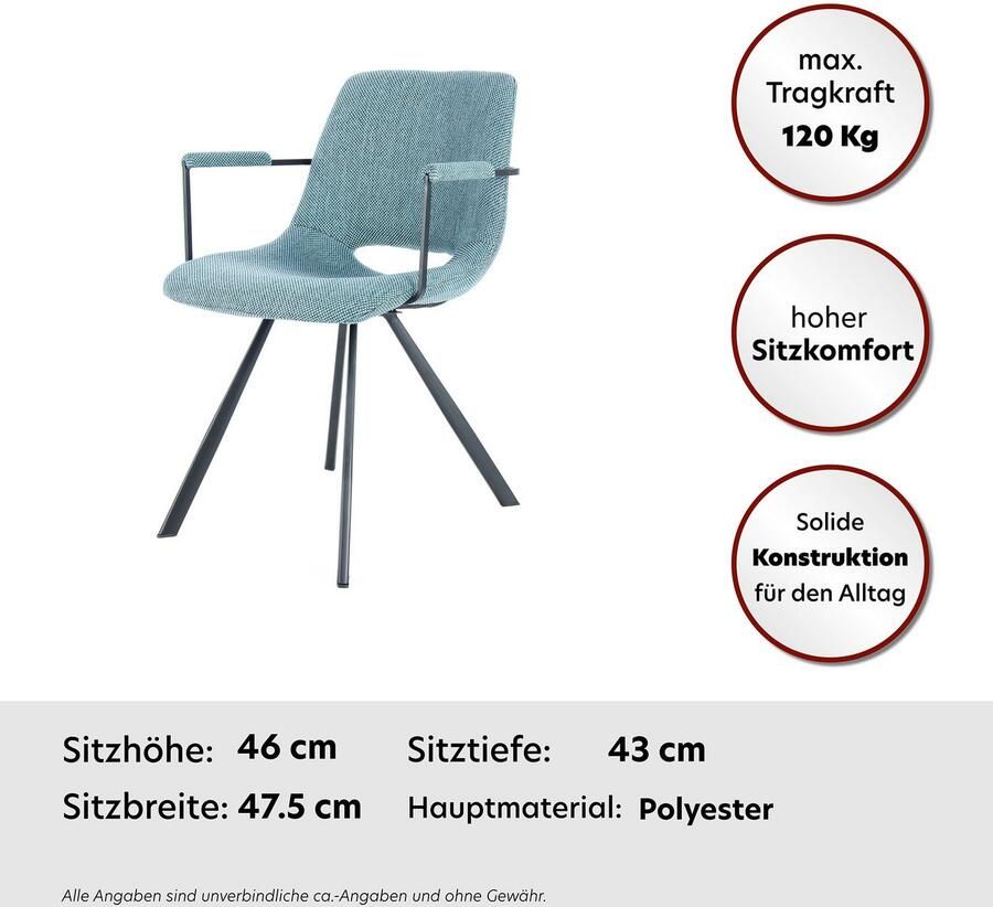 Kayoom Stoel Josephine 625 2-delige set onderhoudsvriendelijk (set 2 stuks)