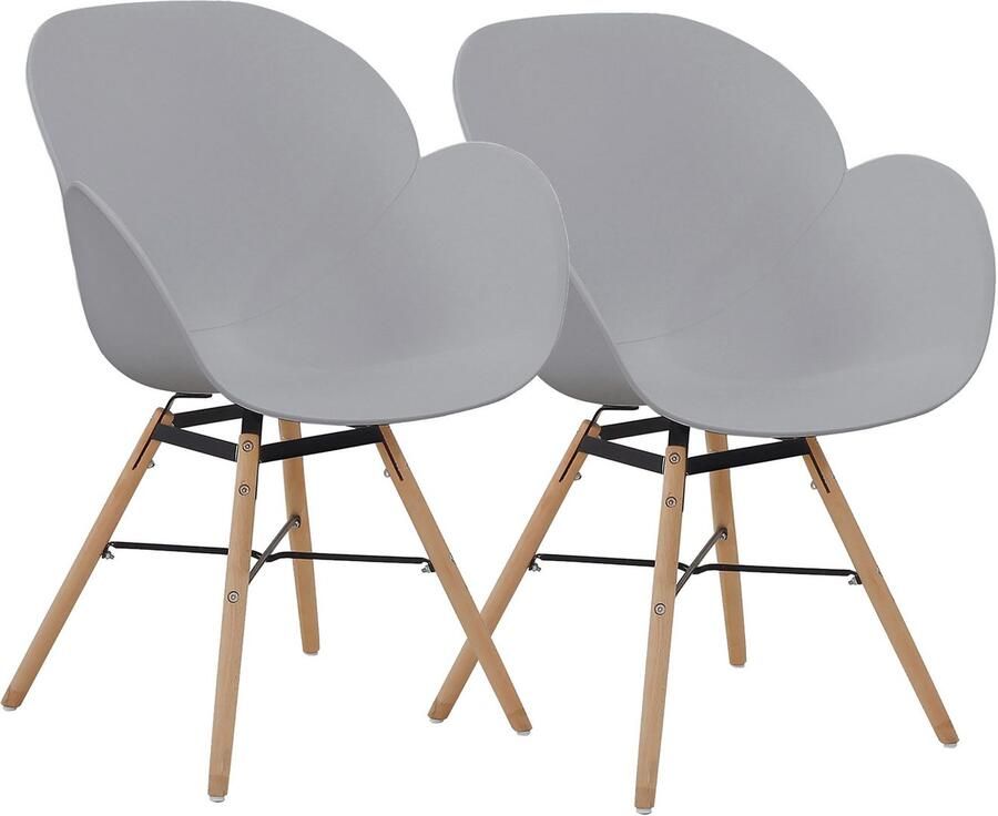 Kayoom Stoel met 4 poten Stoel Amalia 110 2-delige set praktisch set comfortabele kunststofstoel (set 2 stuks)