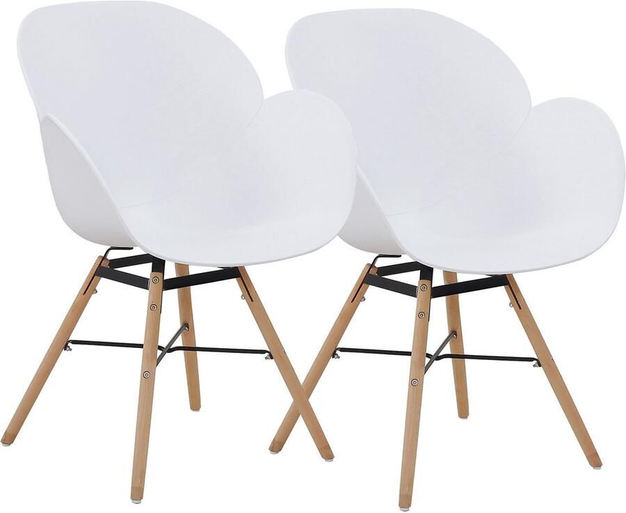 Kayoom Stoel met 4 poten Stoel Amalia 110 2-delige set praktisch set comfortabele kunststofstoel (set 2 stuks)
