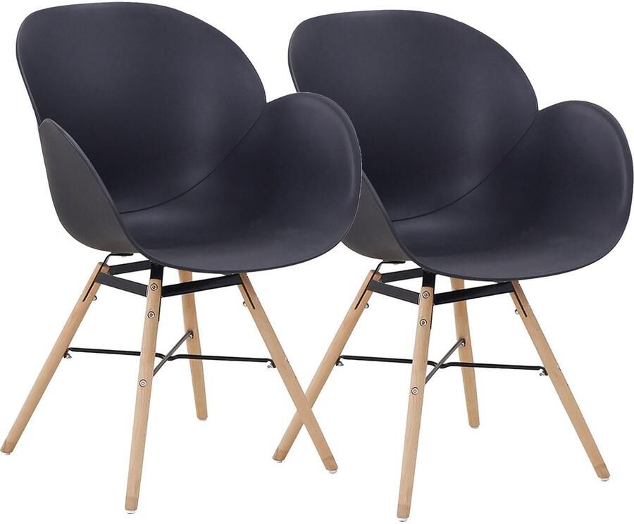 Kayoom Stoel met 4 poten Stoel Amalia 110 2-delige set praktisch set comfortabele kunststofstoel (set 2 stuks)