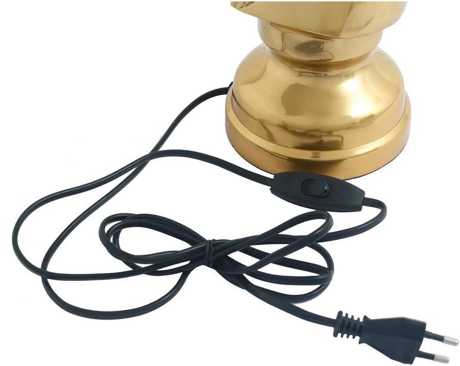 Kayoom Tafellamp Shah Tafellamp met decoratieve schaakpaardvoet van metaal stoffen kap (1 stuk)