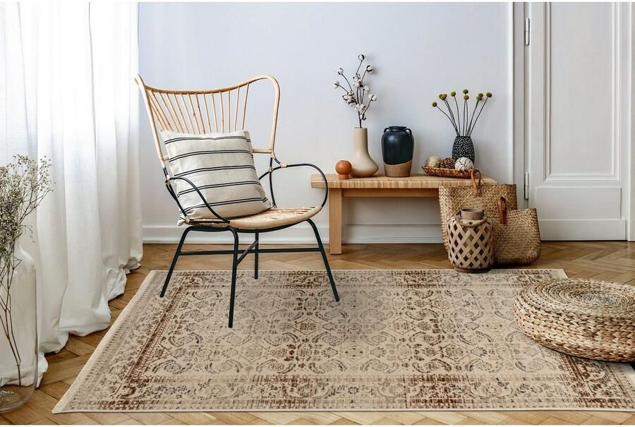 Kayoom Vloerkleed Charu 600 Vintage look vlakweefsel woonkamer